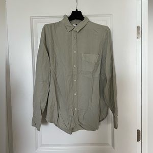Mango Sage Green button down shirt